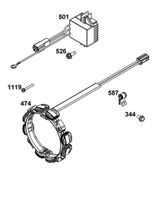Alternator Group Diagram and Parts List for 540477-0129-B5 400000 - 699999 Briggs and Stratton Engine